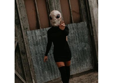 MÁSCARA UNALUKA MULTICOLOR ALIENÍGENA ADULTO DISFRAZ REALISTA CABEZA COSPLAY ESPELUZNANTE - 3