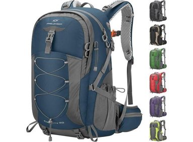 MOCHILA MAELSTROM AZUL MILITAR SENDERISMO 40L IMPERMEABLE CON FUNDA LLUVIA LIGERA HOMBRES Y MUJERES
