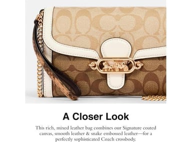 BANDOLERA COACH CS657 CUERO MULTICOLOR CADENA CON BLOQUEO EXCLUSIVO MUJER MIXTO CIERRE MAGNÉTICO Y CORREA DESMONTABLE - 3