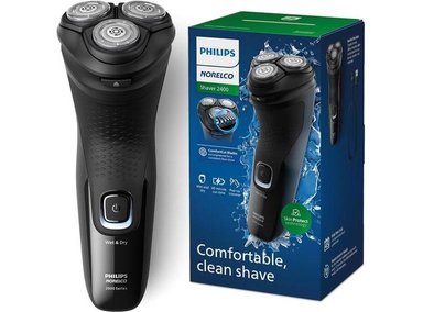 AFEITADORA UNALUKA X3001/90 PHILIPS NORELCO SHAVER 2400 ELÉCTRICA RECARGABLE CON RECORTADORA EMERGENTE Y CABEZALES FLEXIBLES 4D