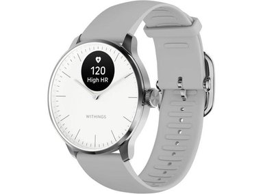 SMARTWATCH WITHINGS PLATEADO SCANWATCH LIGHT RELOJ INTELIGENTE HÍBRIDO CON MONITOREO CARDÍACO FITNESS Y CICLO
