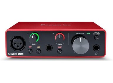 INTERFAZ FOCUSRITE SCARLETT SOLO USB 3ª GENERACIÓN, 2 CANALES CON PREAMPLIFICADOR SCARLETT Y MODO AIR.