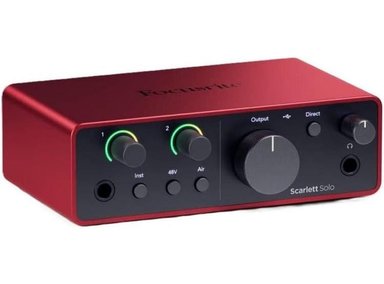 FOCUSRITE SCARLETT SOLO - INTERFAZ DE AUDIO USB 4ª GENERACIÓN, FÁCIL INICIO Y GRAN RANGO DINÁMICO.