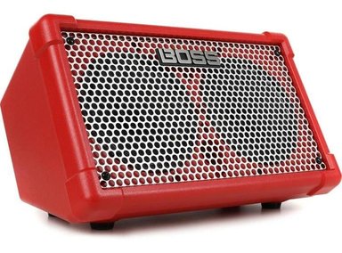 AMPLIFICADOR BOSS CUBE STREET DE 10W Y 2X6.5 PULGADAS A BATERÍA, PORTÁTIL Y EFECTO DIGITAL, ROJO