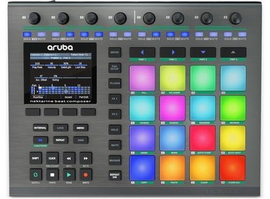 NEKTAR ARUBA BEAT COMPOSITOR, 16 PADS RGB, 500+ SONIDOS, INTEGRACIÓN CON MÚLTIPLES DAWS.