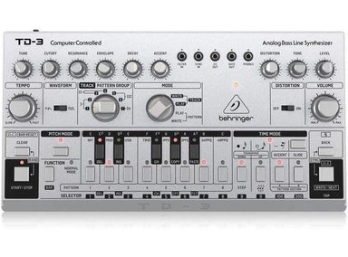 BEHRINGER SINTETIZADOR ANALÓGICO DE LÍNEA DE GRAVES TD-3-SR - EFECTOS DE DISTORSIÓN, SECUENCIADOR 16 PASOS.