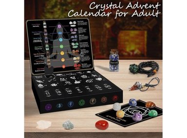 CALENDARIO DE ADVIENTO UNALUKA CON PIEDRAS Y GUÍA PARA CHAKRAS INCLUYE COLLARES Y BOLSA DE ALMACENAMIENTO - 4