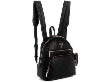 MOCHILA GUESS POWER PLAY TECH NEGRA EN POLIURETANO CON VARIOS BOLSILLOS Y MONEDERO DESMONTABLE. - 2