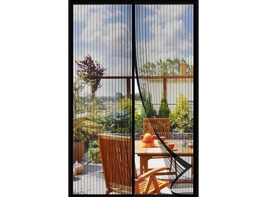 PANTALLA UNALUKA SCREEN DOOR MALLA MAGNÉTICA MANTIENE INSECTOS FUERA RESISTENTE MASCOTAS NIÑOS VIDRIO NEGRO 32X82CM