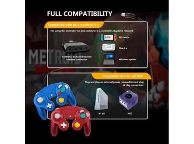 CONTROLADOR CLÁSICO UNALUKA GAMECUBE CON CABLE COMPATIBLE CON NINTENDO WII SWITCH TECNOLOGÍA USB - 2