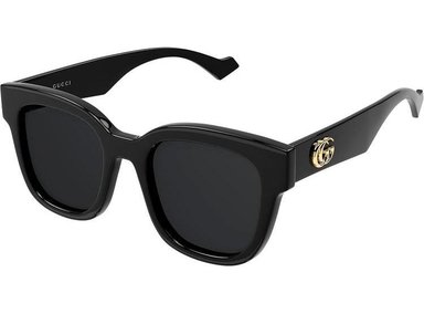LENTES SOL GUCCI CUADRADAS EXTRAGRANDES MUJER CON MARCO GRUESO Y LOGOTIPO DORADO INCLUYE FUNDA RÍGIDA