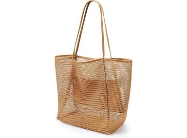 BOLSA DE MALLA KALIDI DE PLAYA, BOLSO DE MANO HOBO PLEGABLE PARA VACACIONES, PICNIC Y USO DIARIO