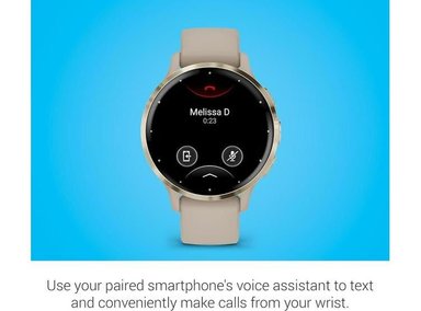 SMARTWATCH GARMIN 010-02785-02 GRIS OSCURO VENU 3S DORADO SUAVE BISEL PANTALLA AMOLED Y CORREA SILICONA - 5
