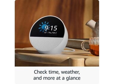 ASISTENTE DE VOZ AMAZON ANDES ECHO SPOT 2024 DESPERTADOR INTELIGENTE SONIDO VIBRANTE ALEXA COLOR AZUL OCEANICO - 2