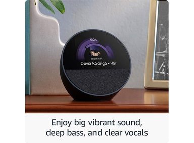 ASISTENTE DE VOZ AMAZON ANDES ECHO SPOT 2024 DESPERTADOR INTELIGENTE SONIDO VIBRANTE ALEXA COLOR AZUL OCEANICO - 3