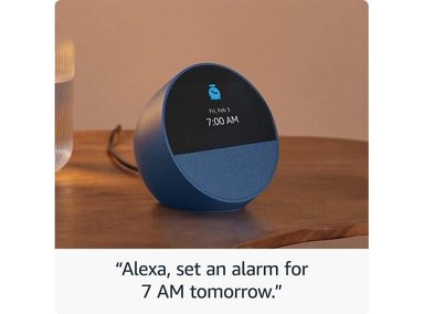 ASISTENTE DE VOZ AMAZON ANDES ECHO SPOT 2024 DESPERTADOR INTELIGENTE SONIDO VIBRANTE ALEXA COLOR AZUL OCEANICO - 4