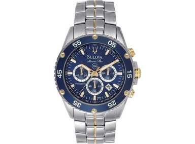 RELOJ BULOVA HOMBRE 98H37 MARINE STAR CHRONO TAQUÍMETRO RESISTENTE AL AGUA ACERO INOXIDABLE ESFERA AZUL