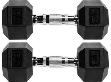 MANCUERNA UNALUKA SF2TRY-DB15P HEXAGONAL SIGNATURE FITNESS IDEAL ENTRENAR EN CASA GIMNASIO RECUBIERTA GOMA