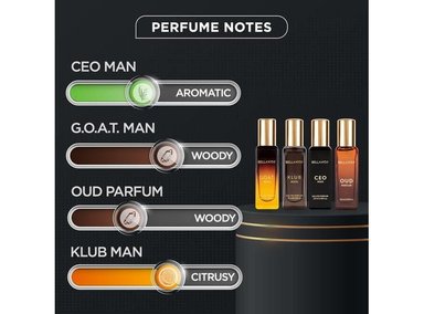 SET PERFUMES BELLAVITA MPS-01 LUJO HOMBRE ESENCIA AMADERADA CÍTRICA INCLUYE KLUB OUD CEO G.O.A.T - 2