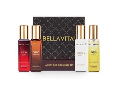 SET 4 FRAGANCIAS BELLAVITA OUD ÚNICAS EDP IDEAL OBSEQUIOS LIBRE CRUELDAD