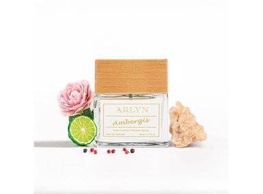 FRAGANCIA ARLYN AMBERGIS UNISEX NOTAS BERGAMOTA PIMIENTA ROSA LIBRE PARABENOS SULFATOS IDEAL EL USO DIARIO