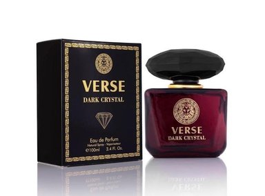VERSE DARK CRYSTAL, PERFUME ORIENTAL ALMIZCLADO, NOTAS DE JENGIBRE Y CARDAMOMO, CORAZÓN FLORAL Y CÁLIDA BASE DE ÁMBAR