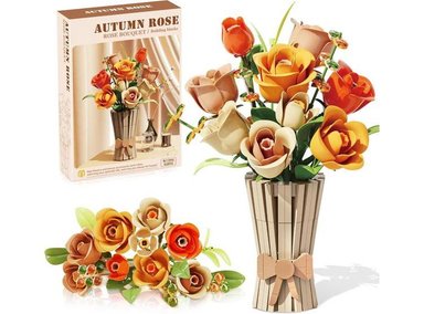 JUEGO FLORES UNALUKA 13066 CON JARRÓN COMPATIBLE CON LEGO RAMO ROSAS Y COLECCIÓN BOTÁNICA