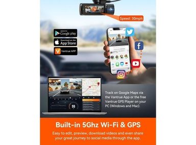 VANTRUE N4 PRO DASH CAM 3 CANALES CON GPS HDR CONTROL VOZ Y SENSOR SONY STARVIS - 3