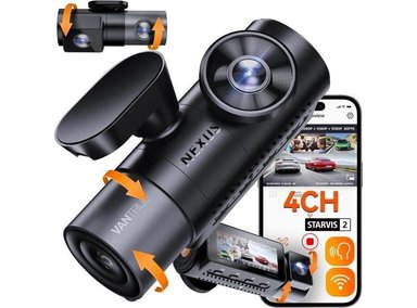 VANTRUE N5 DASH CAM 4 CANALES CON WIFI VISIÓN NOCTURNA  GRABACIÓN 360 GRADOS CONTROL VOZ Y GPS