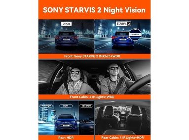 VANTRUE N5 DASH CAM 4 CANALES CON WIFI VISIÓN NOCTURNA  GRABACIÓN 360 GRADOS CONTROL VOZ Y GPS - 2