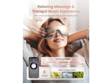MASAJEADOR DE OJOS RENPHO EYERIS CON CALOR, ENFRIAMIENTO, CONTROL DE VOZ Y BLUETOOTH. IDEAL PARA ALIVIAR LA FATIGA OCULAR - 4