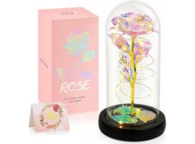 ROSA ETERNA EN DOMO DE CRISTAL CON LUZ LED