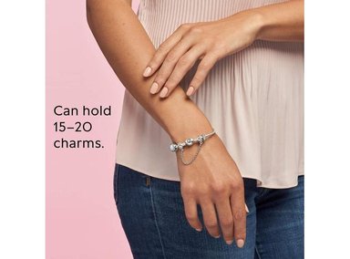 PANDORA MOMENTS PULSERA TIPO SERPIENTE CON DIJE DE CORAZÓN Y CAJA DE REGALO, COMPATIBLE CON DIJES - 6