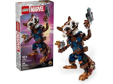 FIGURA ARMABLE LEGO 6471515 MARVEL ROCKET Y BABY GROOT INSPIRADO GUARDIANES LA GALAXIA ACCIÓN NIÑOS DESDE 10 AÑOS