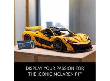 AUTOMÓVIL LEGO TECHNIC MCLAREN P1 HYPERCAR ADULTOS CON MOTOR V8 Y CAJA 7 VELOCIDADES - 6