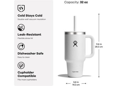 VASO VIAJE HYDRO FLASK ACERO INOXIDABLE 510 ML AISLADO CON POPOTE IDEAL BEBIDAS FRÍAS EN VIAJES Y DEPORTES - 4