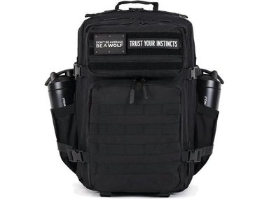 MOCHILA TÁCTICA WOLFPAK 45L COLOR NEGRO ALFA PARA ACAMPAR Y SENDERISMO