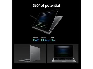 LAPTOP SAMSUNG NP750QHA-KA1US GALAXY BOOK5 360 PORTÁTIL, PANTALLA TÁCTIL AMOLED, INTEL CORE ULTRA, 16GB RAM, 512GB SSD - 6