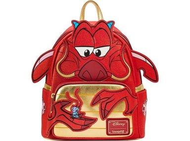 MOCHILA LOUNGEFLY WDBK3159 ROJO DISNEY MULAN 25 ANIVERSARIO MUSHU GLITTER COSPLAY DISEÑO ATRACTIVO Y CALIDAD SUPERIOR