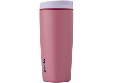VASO OWALA SMOOTHSIP DE ACERO INOXIDABLE CON AISLAMIENTO, IDEAL PARA BEBIDAS CALIENTES O FRÍAS, SIN BPA, COLOR MORADO/ROSA