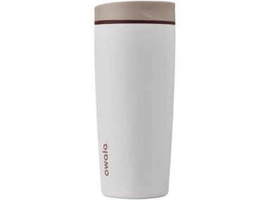 VASO DE CAFÉ OWALA SMOOTHSIP AISLADO, REUTILIZABLE, CON TAPA CORREDERA, COLOR BRONCEADO/BLANCO