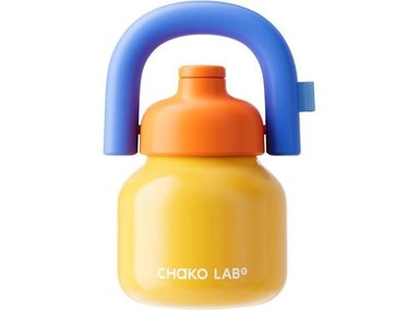 VASO AISLADO DE ACERO INOXIDABLE CON TAPA, COLORES AMARILLO Y AZUL, PARA MANTENER BEBIDAS CALIENTES O FRÍAS