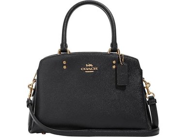 COACH MINI LILLIE CARRYALL UNISEX, BOLSO ESTRUCTURADO Y VERSÁTIL DE CUERO CON ASAS SUPERIORES Y CORREA DESMONTABLE