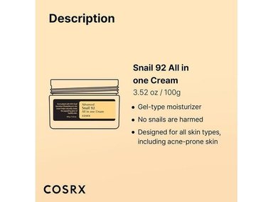 COSRX CREMA HIDRATANTE SNAIL MUCIN 92% + ÁCIDO HIALURÓNICO 100ML - 6