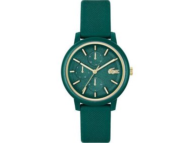 RELOJ MULTIFUNCIÓN LACOSTE 12.12 PARA MUJER, ESFERA DE ALUMINIO Y CORREA DE SILICONA, DISEÑO CONTEMPORÁNEO
