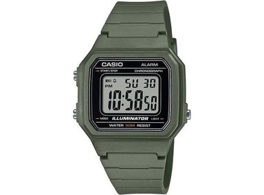 RELOJ CASIO DIGITAL CON ALARMA, CRONÓGRAFO Y RESISTENCIA AL AGUA PARA HOMBRE EN COLOR VERDE