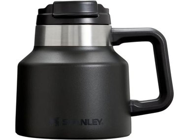 TAZA DE CAFÉ STANLEY TOUGH-TO-TIP CON TAPA GIRATORIA, ACERO INOXIDABLE LIBRE DE BPA, BASE ANTIDESLIZANTE, COLOR NEGRO