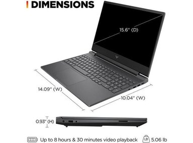 HP VICTUS LAPTOP GAMING 15.6' FHD 144HZ RYZEN 5 7535HS 16GB RAM 512GB SSD RADEON RX 6550M - 6