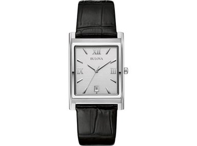 RELOJ BULOVA DE CUARZO Y CALENDARIO PARA HOMBRE CON CAJA DE ACERO Y CORREA DE CUERO NEGRO - 1