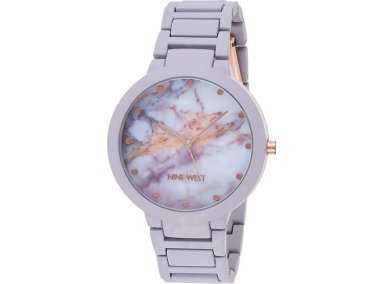 RELOJ ANALÓGICO DE GOMA PARA MUJER DE NINE WEST CON SEGUNDERO Y DISEÑO ELEGANTE EN COLOR PÚRPURA